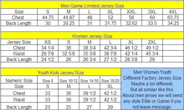 Football size chart 