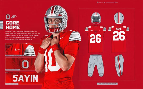 Ohio State Buckeyes 2026 Scarlet Rush Football Jersey