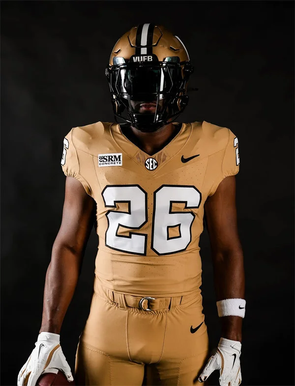 Stitched Vanderbilt Football 2026 Gold Game Jersey