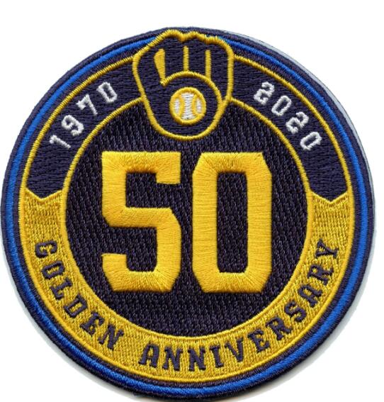 Milwaukee Brewers 2020 50TH anniversary patch