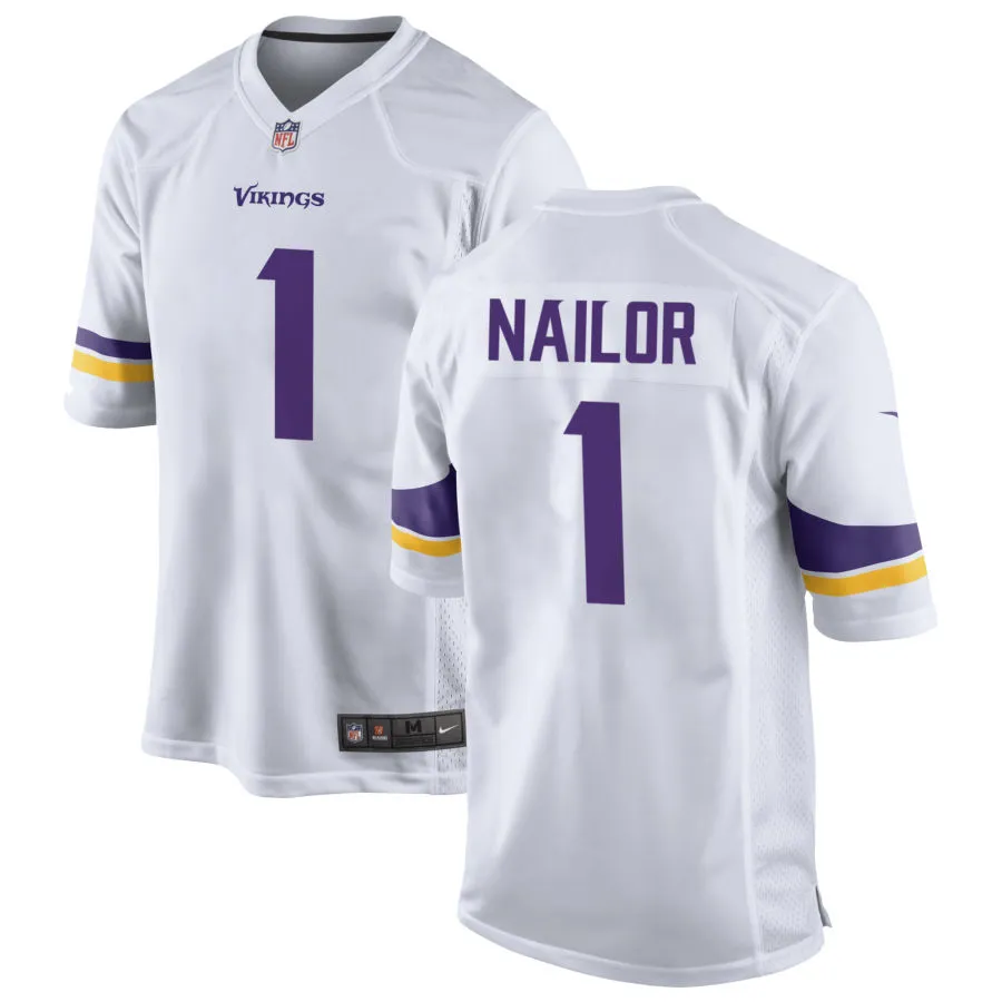 Men's Minnesota Vikings #1 Jalen Nailor Nike White Vapor Untouchable Limited Player Jersey