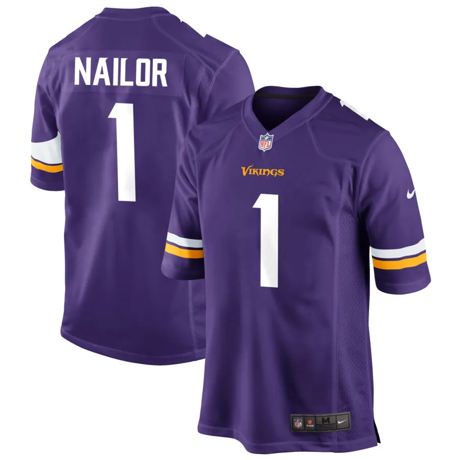 Men's Minnesota Vikings #1 Jalen Nailor Nike Purple Vapor Untouchable Limited Player Jersey