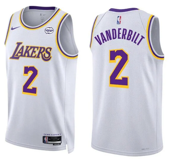 Mens Los Angeles Lakers #2 Jarred Vanderbilt White Association Edition Jersey