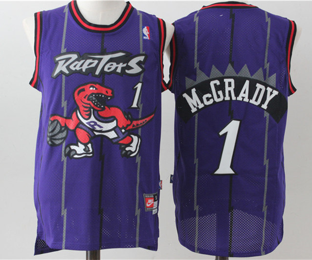 Men's Toronto Raptors #1 Tracy McGrady Purple Swingman Jersey