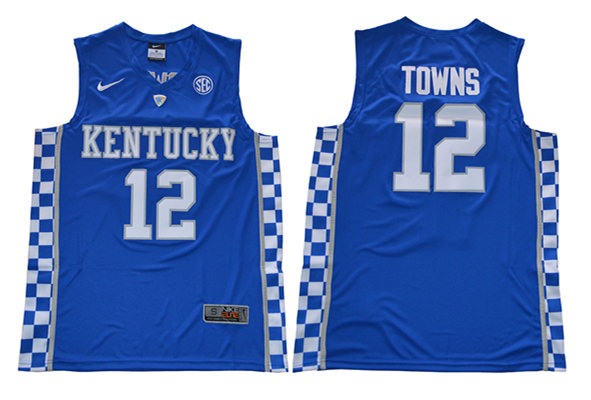 Men's Kentucky Wildcats #12 Karl-Anthony Towns Royal Blue College Basketball 2017 Nike Swingman Stitched NCAA Jersey