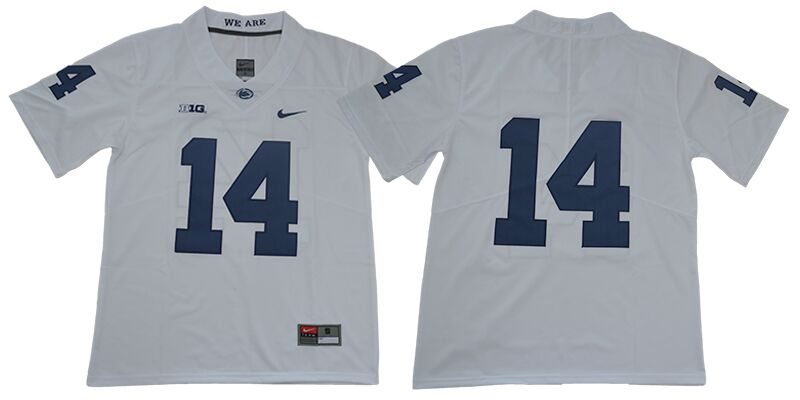 Mens Penn State Nittany Lions 14 Christian Hackenberg White Football Jersey-Without Name