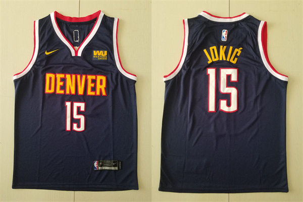Mens Denver Nuggets #15 Nikola Jokic Nike Navy NBA Icon Edition Jersey