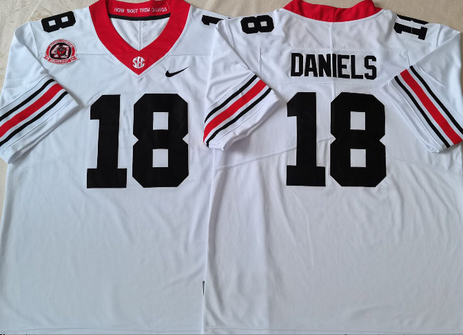 Men's Georgia Bulldogs #18 JT Daniels  Nike 40th anniversary white alternate football jersey