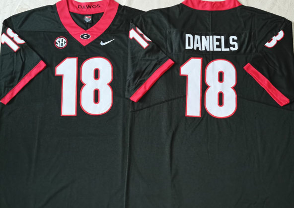 Men's Georgia Bulldogs #18 JT Daniels Nike Black Football Jersey