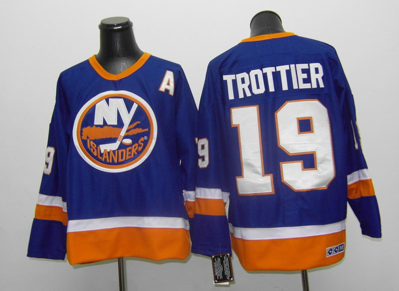 New York Islanders #19 Bryan Trottier Light Blue CCM Jersey