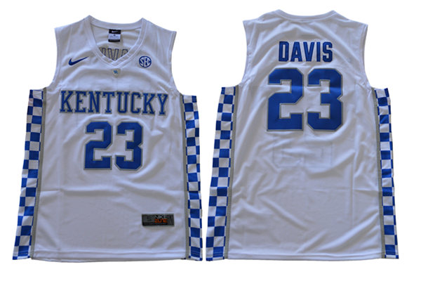 Men's Kentucky Wildcats #23 Anthony Davis Nike White Stitched NCAA College Basketball Swingman Jersey