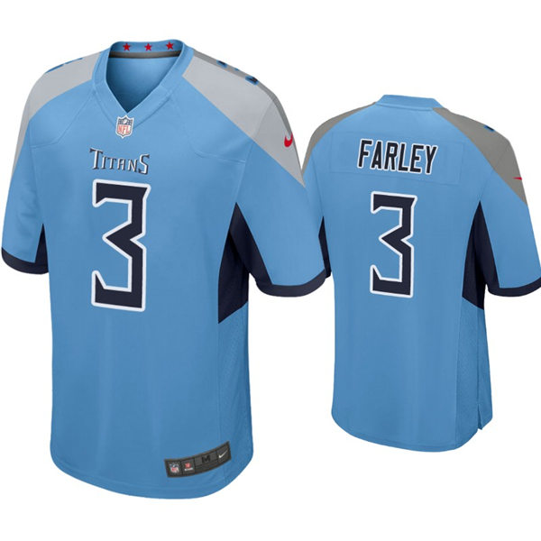 Mens Tennessee Titans #3 Caleb Farley Nike Light Blue Vapor Untouchable Limited Jersey