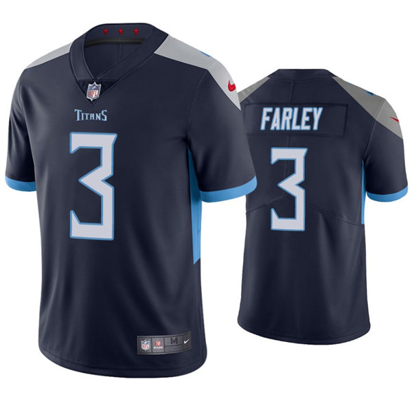 Mens Tennessee Titans #3 Caleb Farley Nike Navy Vapor Untouchable Limited Jersey