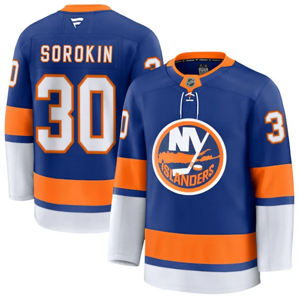 Mens New York Islanders #30 Ilya Sorokin Fanatics Royal Home Jersey