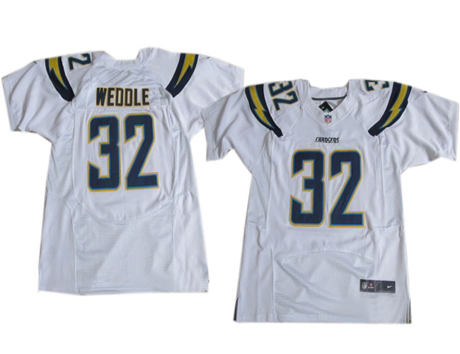 Mens Nike NFL Elite Jersey San Diego Chargers #32 Eric Weddle White