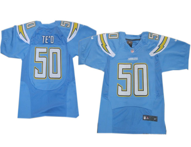 Men's Nike Elite Jersey San Diego Chargers #50 Manti Te'o Light Blue