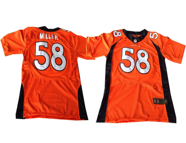 Men's Denver Broncos #58 Von Miller Orange Nik Elite Jersey