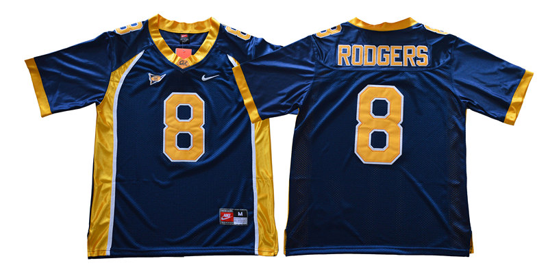 Men's California Golden Bears #8 Aaron Rodgers Nike Blue College Throwback Football Jersey