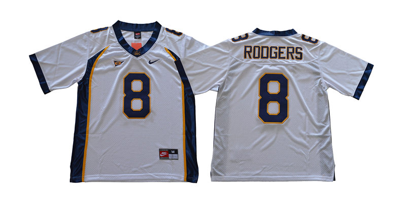 Men's California Golden Bears #8 Aaron Rodgers Nike White College Throwback Football Jersey