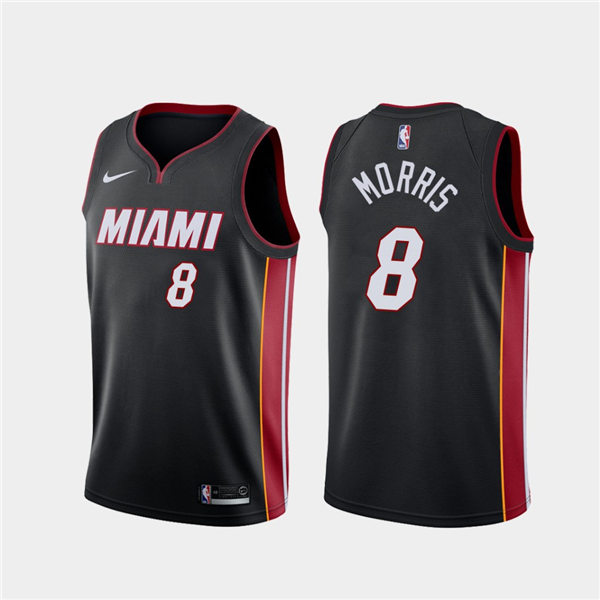 Mens Miami Heat #8 Markieff Morris Diamond Nike Black Icon Edition Swingman Jersey