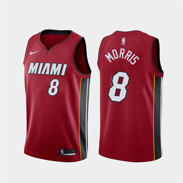 Mens Miami Heat #8 Markieff Morris Diamond Jordan Red Statement Edition Swingman Jersey