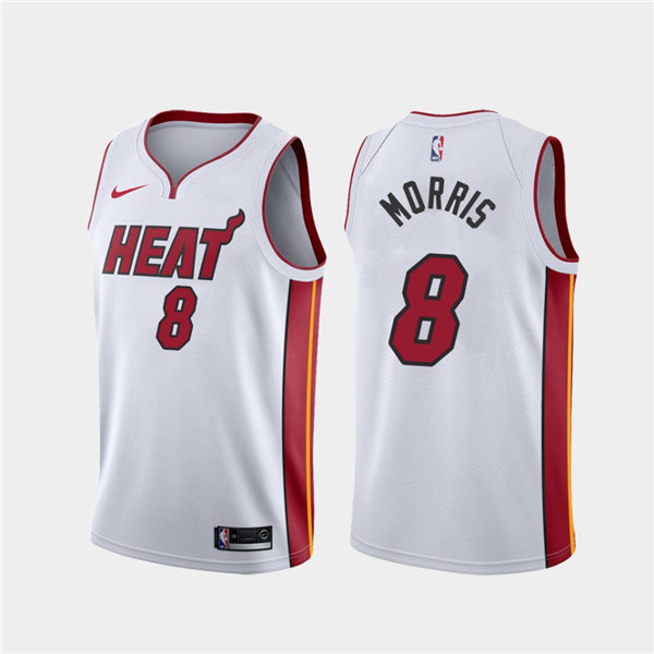 Mens Miami Heat #8 Markieff Morris Diamond Nike White Association Edition Swingman Jersey