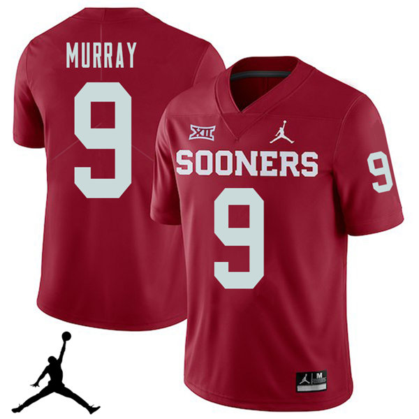 Mens Oklahoma Sooners #9 Kenneth Murray Jr. Crimson Jordan College Football Game Jersey