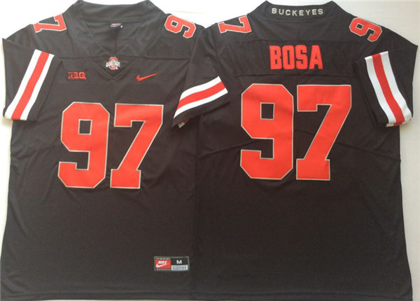 Youth Ohio State Buckeyes #97 Nick Bosa Nike Blackout Football Jersey