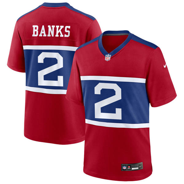 Men's New York Giants #2 Deonte Banks Century Red 100TH Season Commemorative Jersey