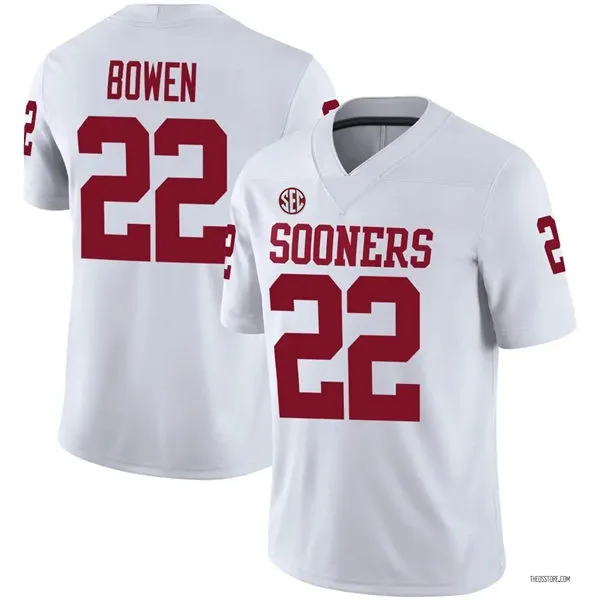 Oklahoma Sooners #22 Peyton Bowen White SEC Football Game Jersey