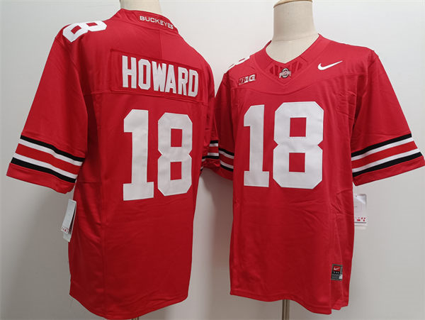 Mens Ohio State Buckeyes #18 Will Howard F.U.S.E. Limited Scarlet College Football Game Jersey