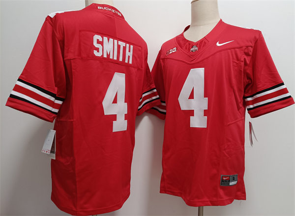 Mens Ohio State Buckeyes #4 Jeremiah Smith Nike F.U.S.E. Limited Scarlet College Football Game Jersey