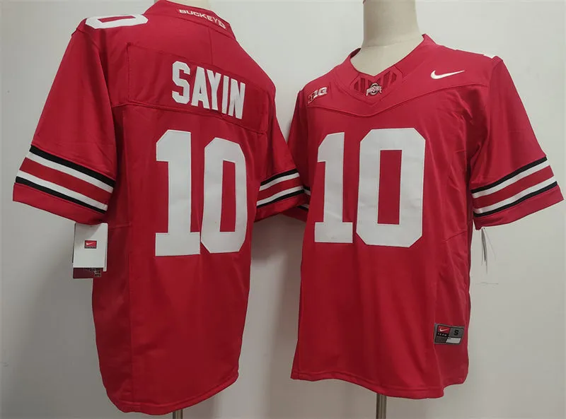 Mens Ohio State Buckeyes #10 Julian Sayin F.U.S.E. Limited Scarlet College Football Game Jersey
