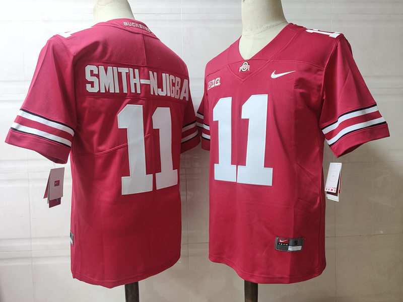 Men Ohio State Buckeyes #11 Jaxon Smith-Njigba Nike Scarlet College Football Game Jersey