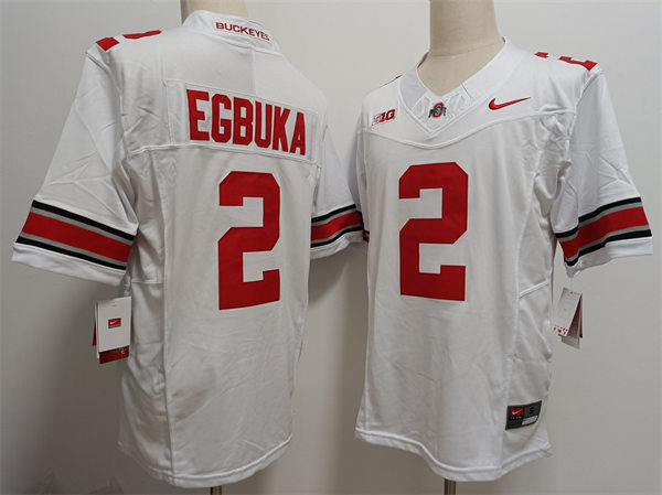 Mens Ohio State Buckeyes #2 Emeka Egbuka Nike White F.U.S.E. Limited College Football Game Jersey