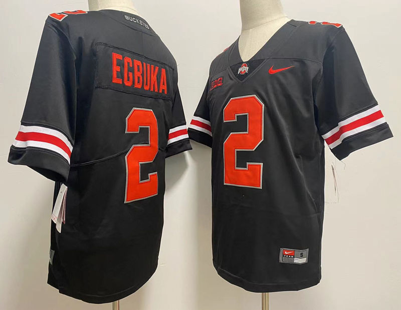 Mens Ohio State Buckeyes #2 Emeka Egbuka Nike Blackout College Football Game Jersey