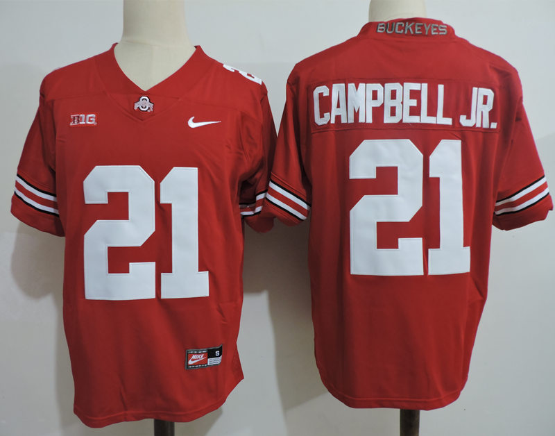 Men's Ohio State Buckeyes #21 Parris Campbell Jr. Nike White College Football Jersey