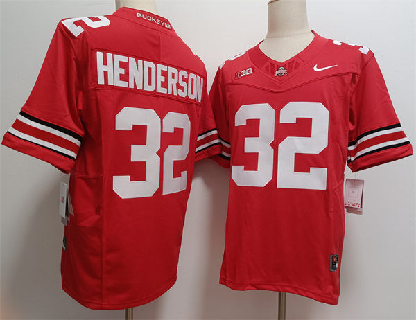 Mens Ohio State Buckeyes #32 TreVeyon Henderson Nike F.U.S.E. Limited Scarlet College Football Game Jersey