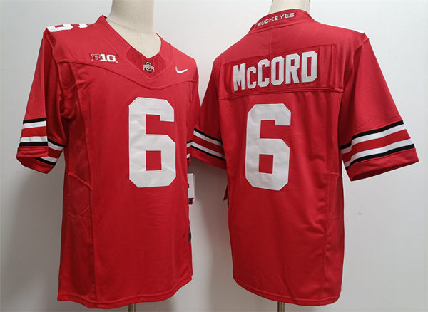 Mens Ohio State Buckeyes #6 Kyle McCord Nike 2023 F.U.S.E. Elite Scarlet College Football Game Jersey