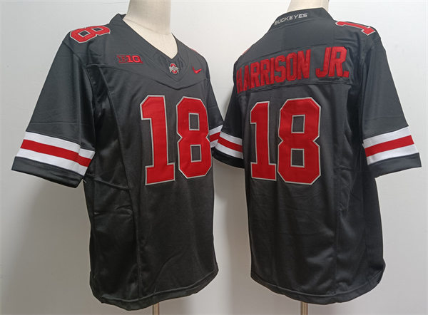 Mens Ohio State Buckeyes #18 Marvin Harrison Jr. Nike 2023 Blackout F.U.S.E. Elite College Football Game Jersey