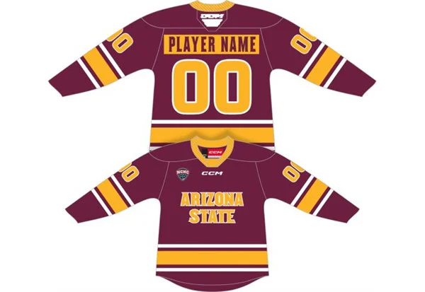 Arizona State Sun Devils Custom  2026 Maroon College Hockey Game Jersey