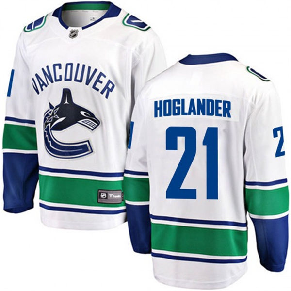 Men's Vancouver Canucks #21 Nils Hoglander adidas Away White Authentic Player Jersey