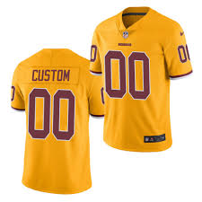 Women's Custom Washington Football Team  Nike Gold Color Rush Limted Lady Personal Football Jersey