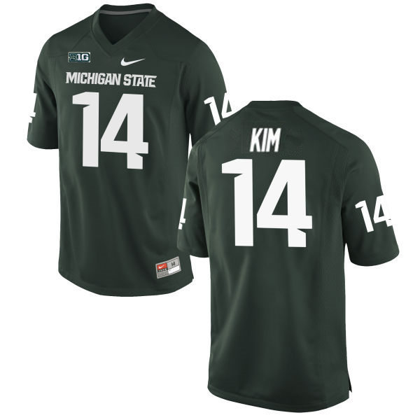 Mens Michigan State Spartans #14 Noah Kim Nike Green College Game Football Jersey