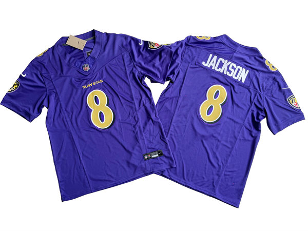 Men's Baltimore Ravens #8 Lamar Jackson Nike Purple Color Rush Vapor F.U.S.E. Limited Jersey