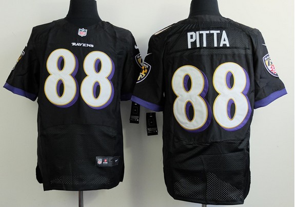 Men's Baltimore Ravens #88 Dennis Pitta Black Nik Elite Jersey