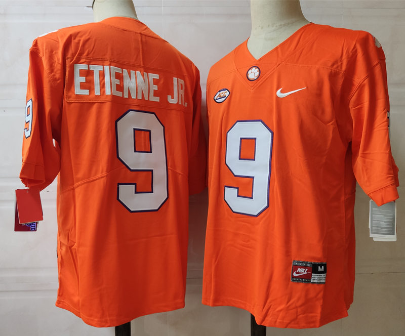 Men's Clemson Tigers #9 Travis Etienne Jr. Orange Stitched Nike NCAA Football Jersey