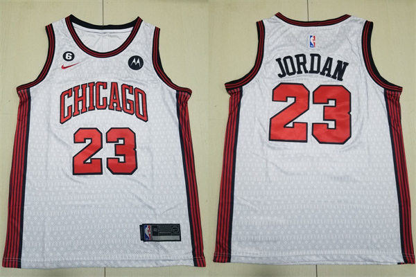 Mens Chicago Bulls #23 Michael Jordan 2022-23 City Edition Swingman Jersey White