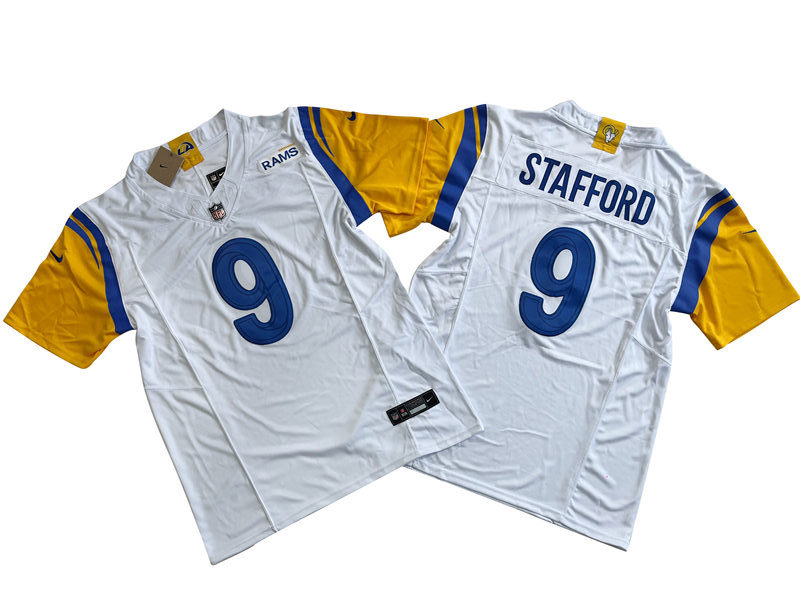Mens Los Angeles Rams #9 Matthew Stafford 2021 Nike White Modern Throwback Vapor F.U.S.E. Limited Jersey