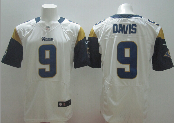 Men's St. Louis Rams #9 Austin Davis White Nik Elite Jersey